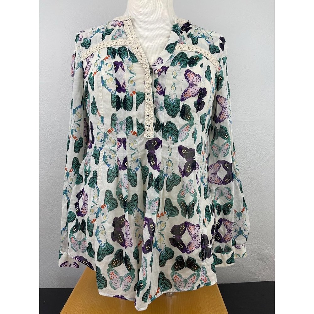 Maeve Sz 2 Cotton Butterfly Blouse Ahthropologie